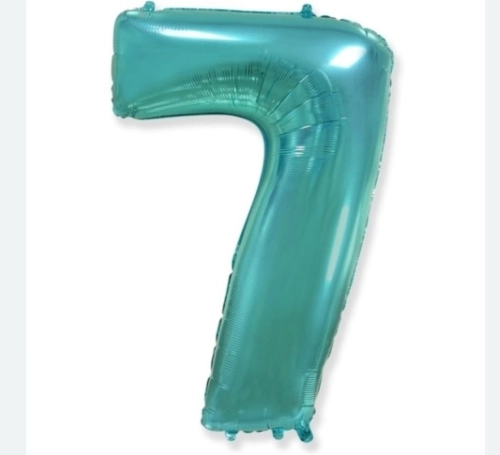 Шар цифра "7", 102 см., тиффани в магазине Цветы Планеты