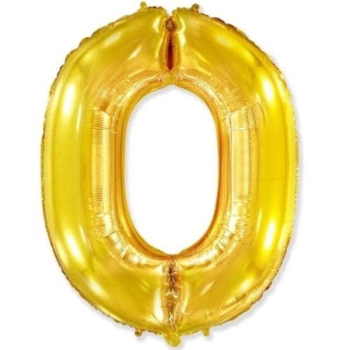 Шар цифра "0", 66 см. Золото в магазине Цветы Планеты