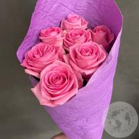 7 роз розовых 50 см. в магазине Цветы Планеты