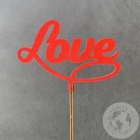 Топпер для цветов "Love" красный