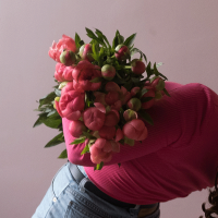 21 пион розовый в магазине Цветы Планеты