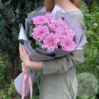 Букет из 9 розовых одноголовых хризантем