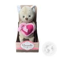 Мягкая игрушка "Котик романтичный с розовым сердечком", 20 см
