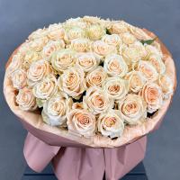 Букет из кремовых роз Эквадор 25 шт. в магазине Цветы Планеты