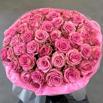 Букет розовых роз Эквадор 25 шт. 70 см.