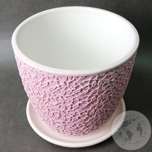 Цветочный горшок керамический Камила розовый бутон