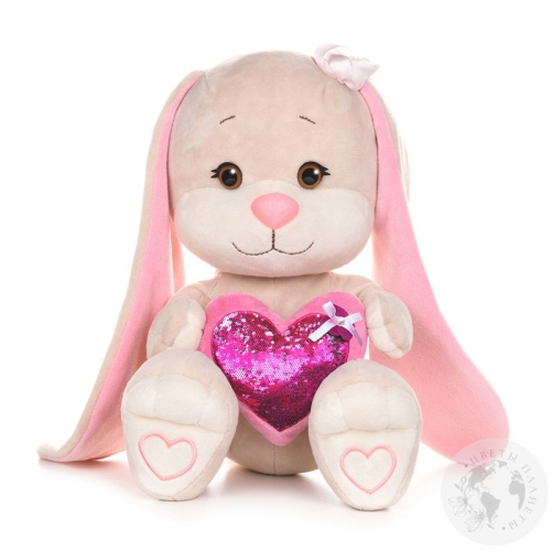Мягкая игрушка "Зайка с розовым сердцем", 50 см в магазине Цветы Планеты Мягкая игрушка "Зайка с розовым сердцем", 50 см