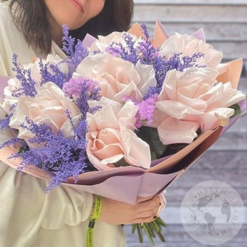 Букет "Розы вывернутые розовые" в магазине Цветы Планеты