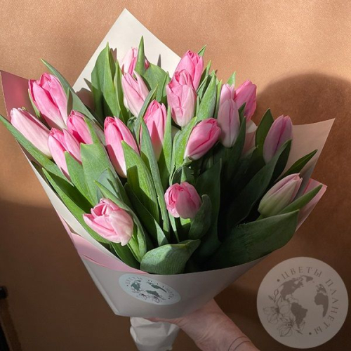25 тюльпанов розовых в магазине Цветы Планеты