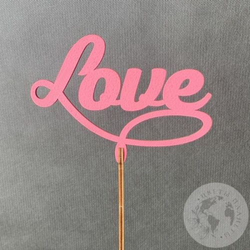 Топпер для цветов "Love" розовый