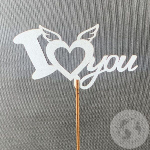 Топпер для цветов "I love you" белый