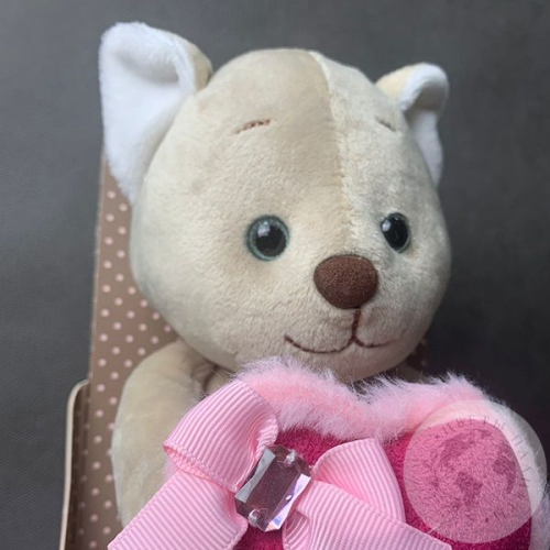 Мягкая игрушка "Котик романтичный с розовым сердечком", 20 см