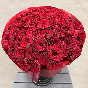 Букет красных роз Эквадор 51 шт. 50 см.