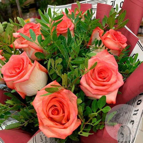 Букет из роз и фисташки "Доброе утро" в магазине Цветы Планеты