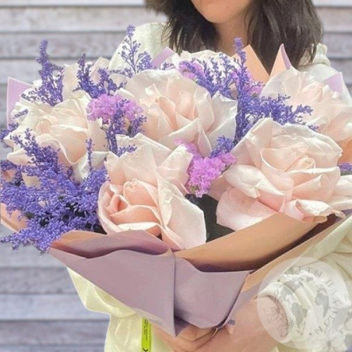 Букет "Розы вывернутые розовые" в магазине Цветы Планеты