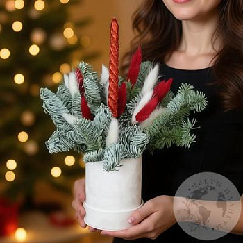 Новогодняя композиция в коробке