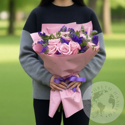 Букет из 13 роз и фисташки в магазине Цветы Планеты