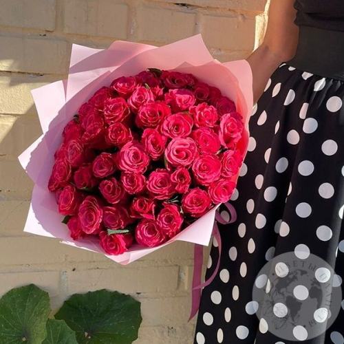 51 розовая роза 40 см. в магазине Цветы Планеты