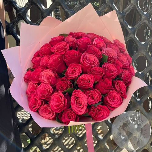 51 розовая роза 40 см. в магазине Цветы Планеты