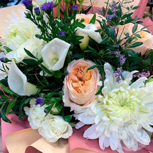 Букет из роз и хризантемы "Комплимент"