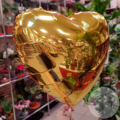 Шар воздушный "Сердце" золото