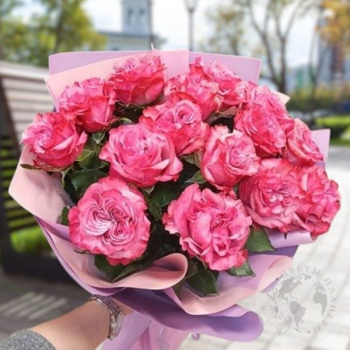 Букет 15 пионовидных роз в магазине Цветы Планеты