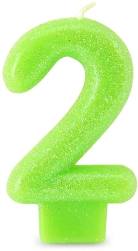 Свеча-цифра "2" для торта, блестящая в магазине Цветы Планеты