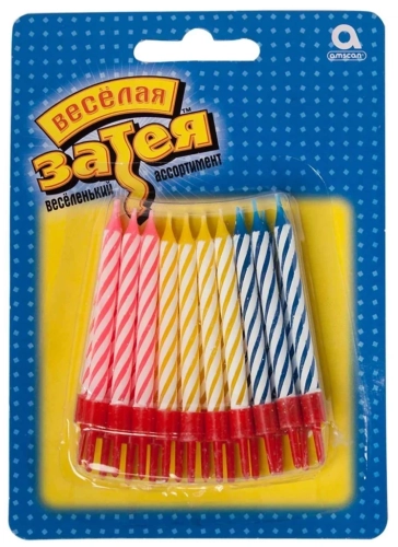 Набор свечей для торта с подставкой 20 шт. в магазине Цветы Планеты