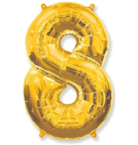 Шар цифра "8", 66 см. Золото