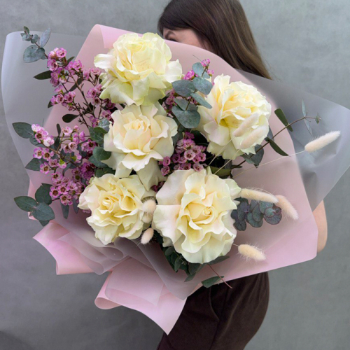 Букет французских роз из 5 шт. в магазине Цветы Планеты