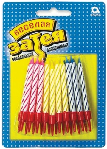 Набор свечей для торта с подставкой 20 шт. в магазине Цветы Планеты