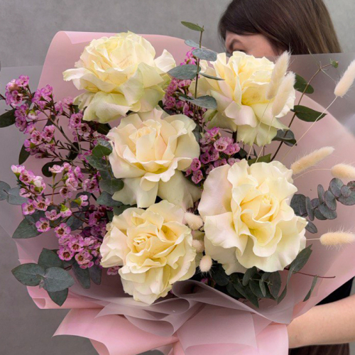 Букет французских роз из 5 шт. в магазине Цветы Планеты