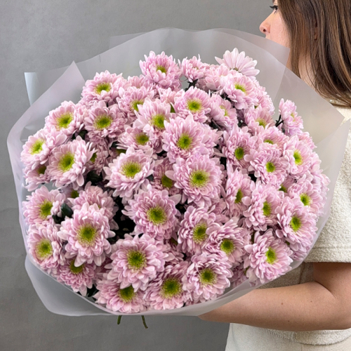 Букет из фиолетовой кустовой хризантемы в магазине Цветы Планеты