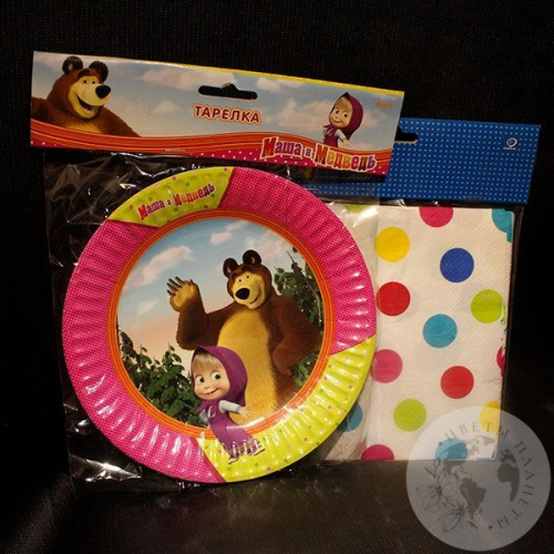 Набор посуды "Маша и медведь" в магазине Цветы Планеты
