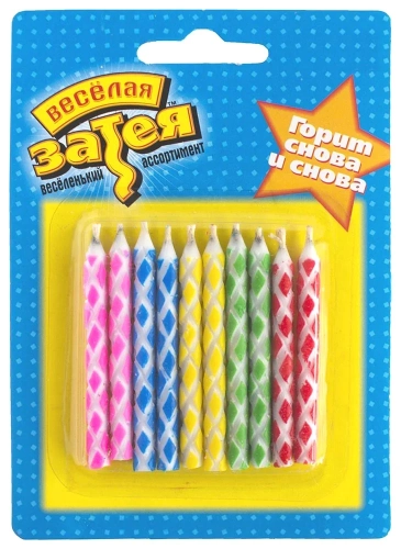 Свечи для торта незадуваемые 10 шт. в магазине Цветы Планеты