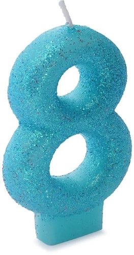 Свеча-цифра "8" для торта, блестящая в магазине Цветы Планеты