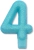 Свеча-цифра "4" для торта, блестящая в магазине Цветы Планеты Свеча-цифра "4" для торта, блестящая в магазине Цветы Планеты