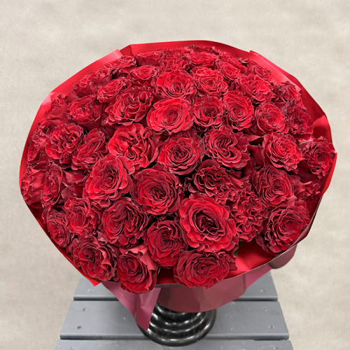 Букет красных роз Эквадор 25 шт. 60 см. в магазине Цветы Планеты