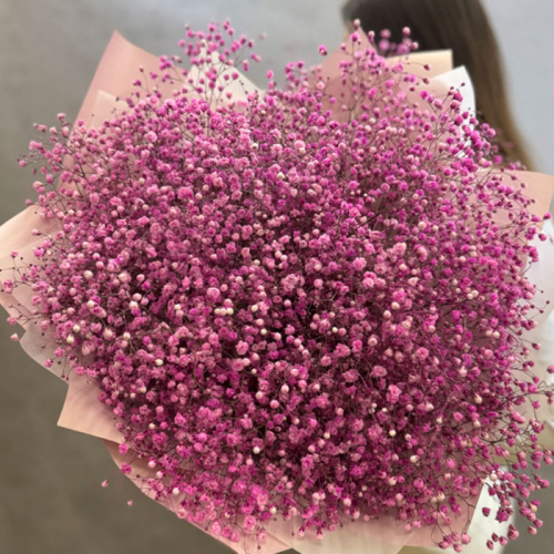 Монобукет из розовой гипсофилы в магазине Цветы Планеты