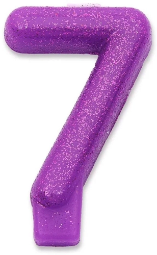Свеча-цифра "7" для торта, блестящая в магазине Цветы Планеты