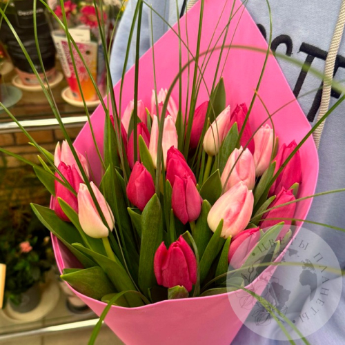Букет из 23 тюльпанов в магазине Цветы Планеты