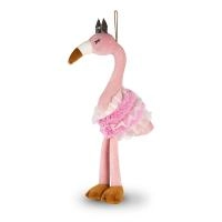 Мягкая игрушка Фламинго в юбочке и короне, 26 см