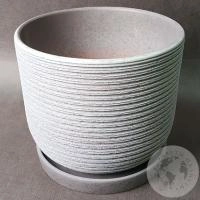 Цветочный горшок керамический Лоза бело-серый бук