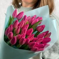 25 тюльпанов бордовых в магазине Цветы Планеты