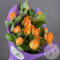 3 кустовые розы оранжевые 60 см в магазине Цветы Планеты
