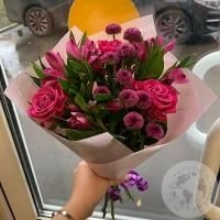 Букет из роз и альстромерий "Улыбка" в магазине Цветы Планеты