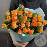 13 кустовых роз оранжевых 60 см в магазине Цветы Планеты