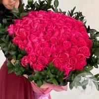 101 роза розовая 60 см