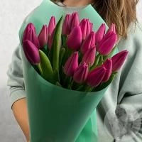 9 тюльпанов бордовых в магазине Цветы Планеты