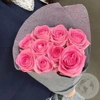 9 роз розовых 50 см. в магазине Цветы Планеты